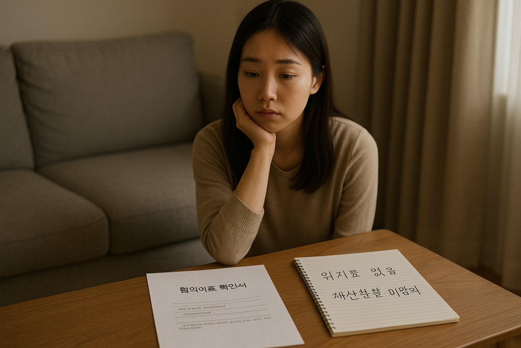 협의이혼 위자료 재산분할