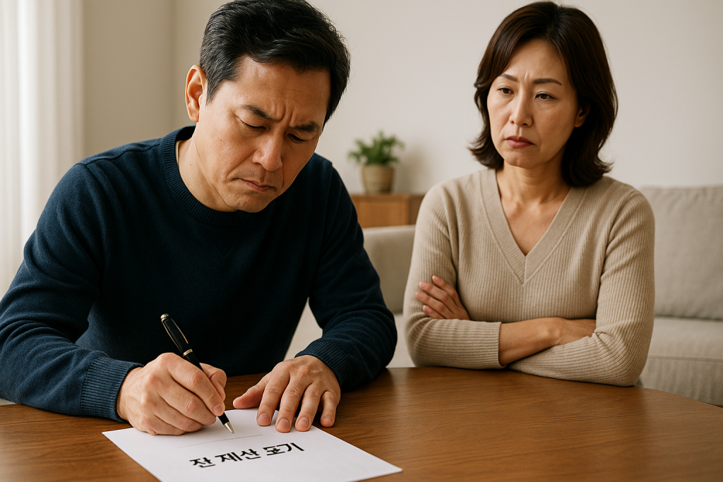 전 재산 포기 각서 재산분할